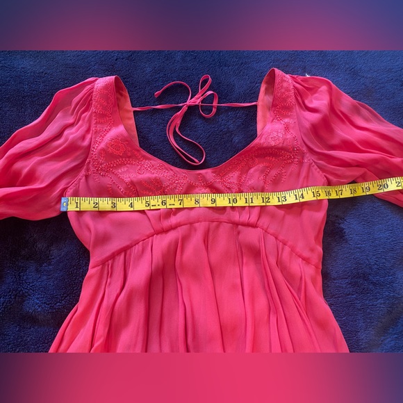 Free people Tatiana red beaded swing dress size 4 - Picture 11 of 17